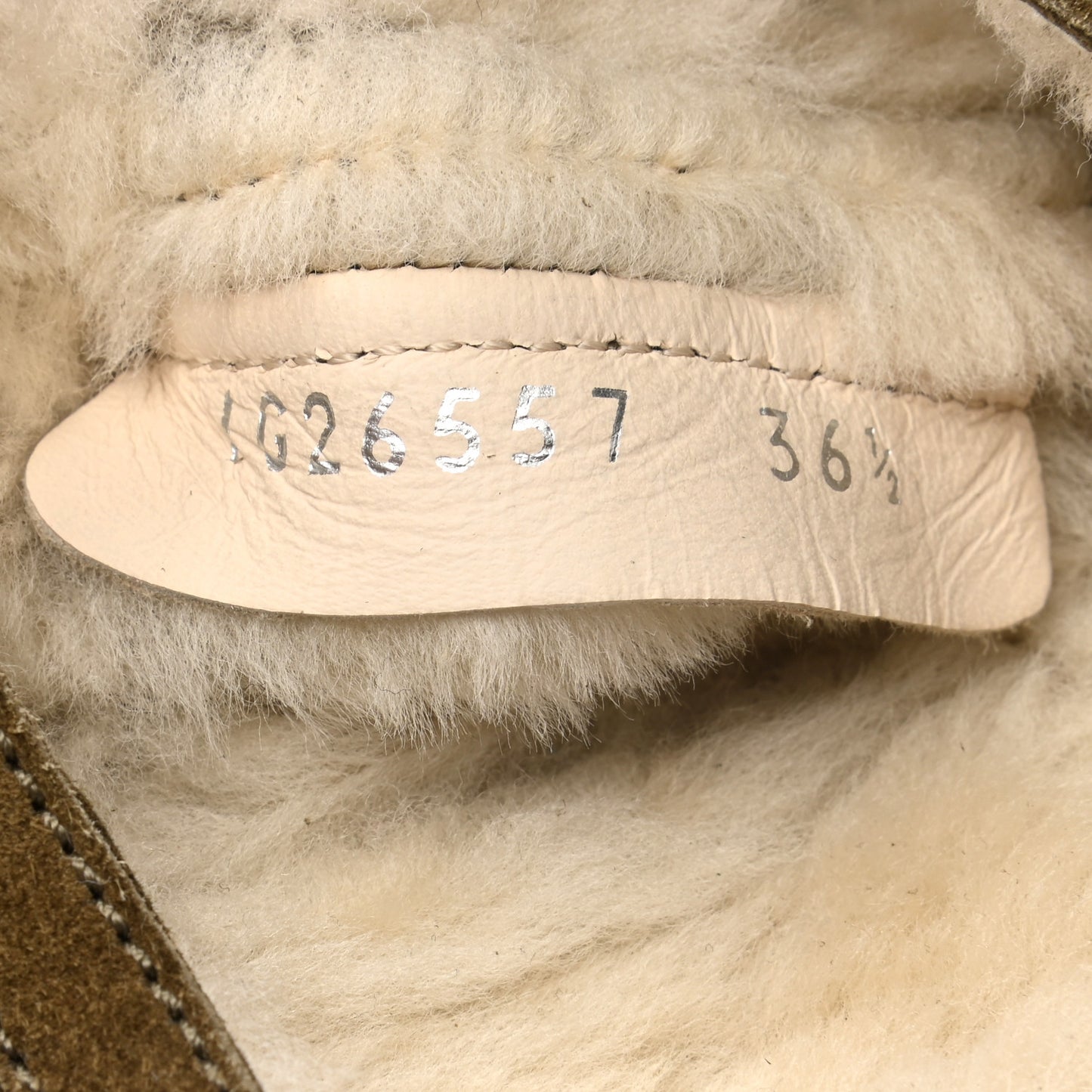 Suede Shearling Boots 36.5 Khaki