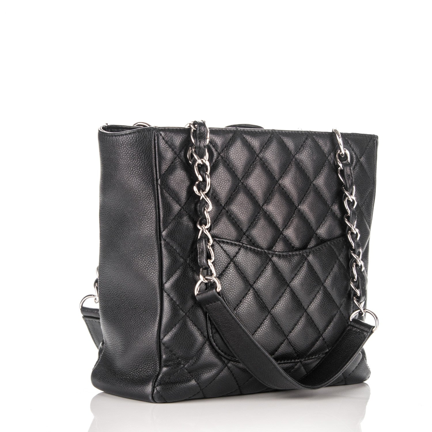 Chanel Caviar Quilted Petit Shopping Tote PST Black 3 of 8
