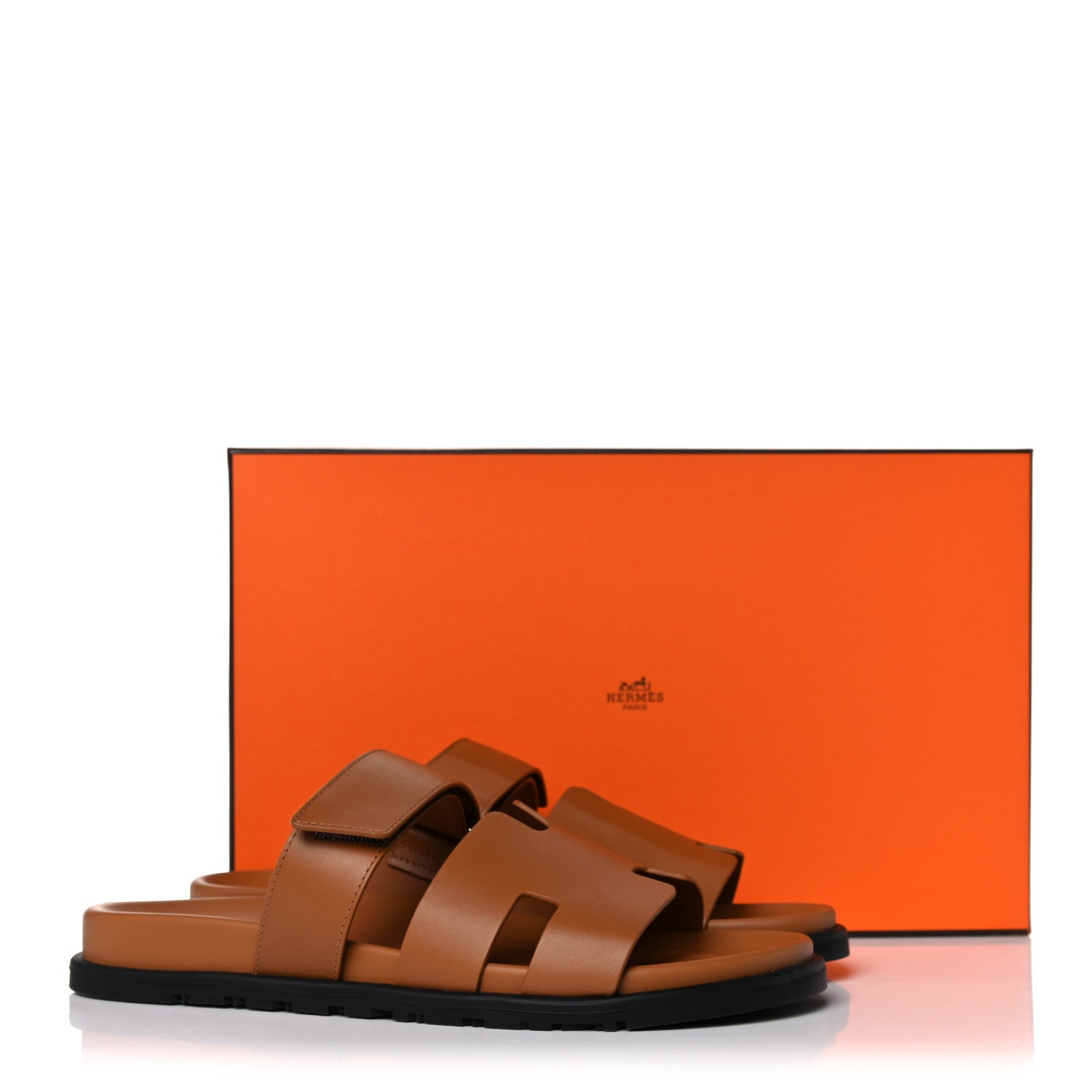 Hermes Calfskin Mens Chypre Sandals 42 Gold 9 of 9
