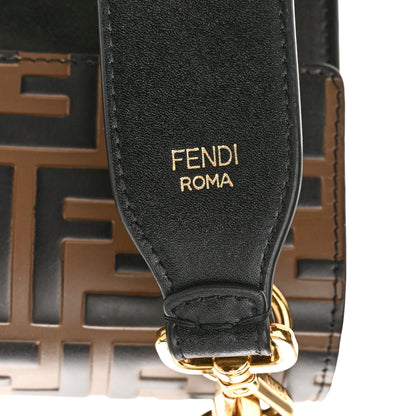Fendi Vitello Liberty Bi-Color FF 1974 Embossed Kan I Shoulder Bag Black Maya 8 of 13