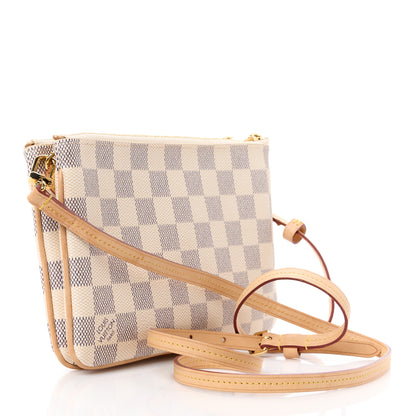 Louis Vuitton Damier Azur Double Zip Pochette 3 of 15