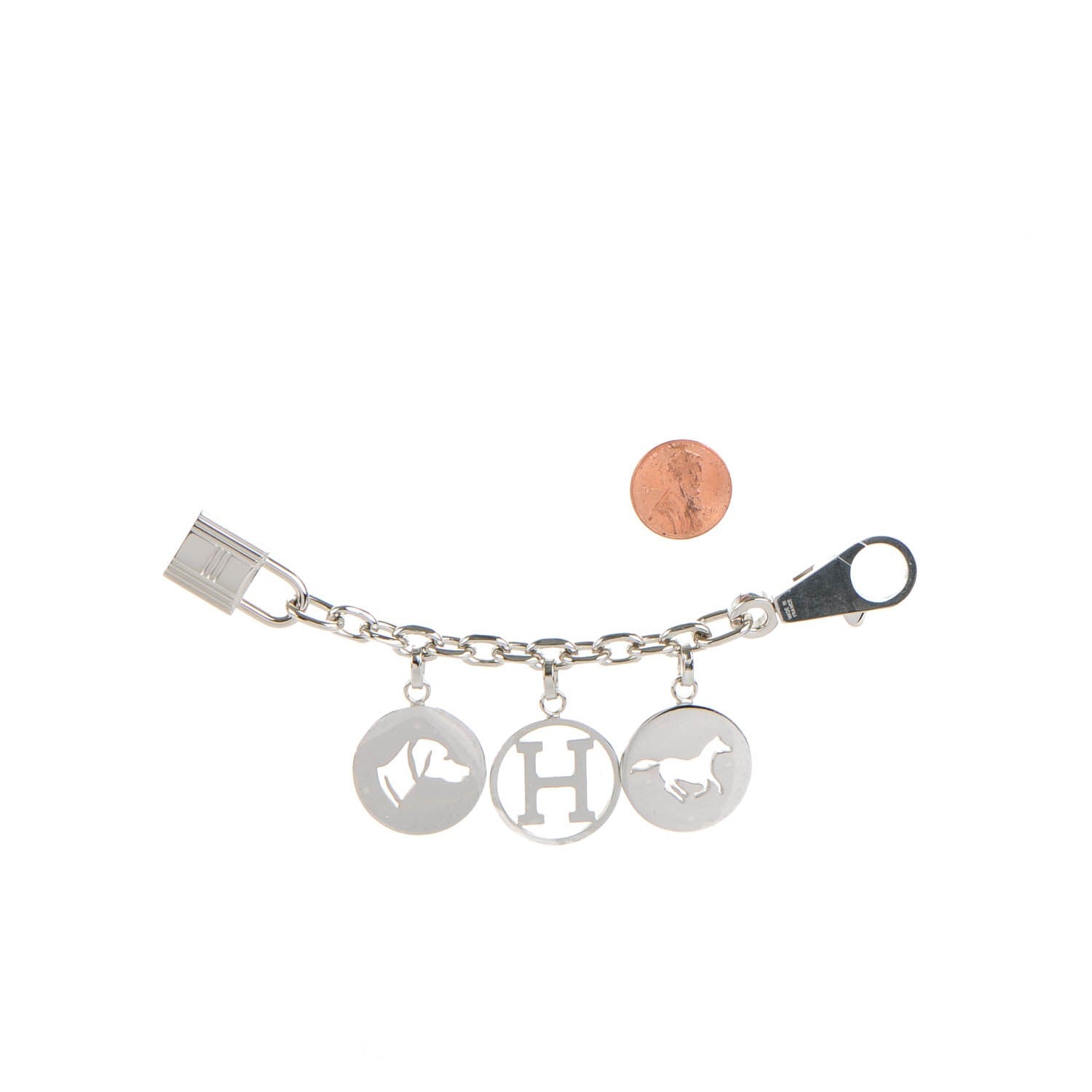 Hermes Palladium Breloque Bag Charm Silver 2 of 5