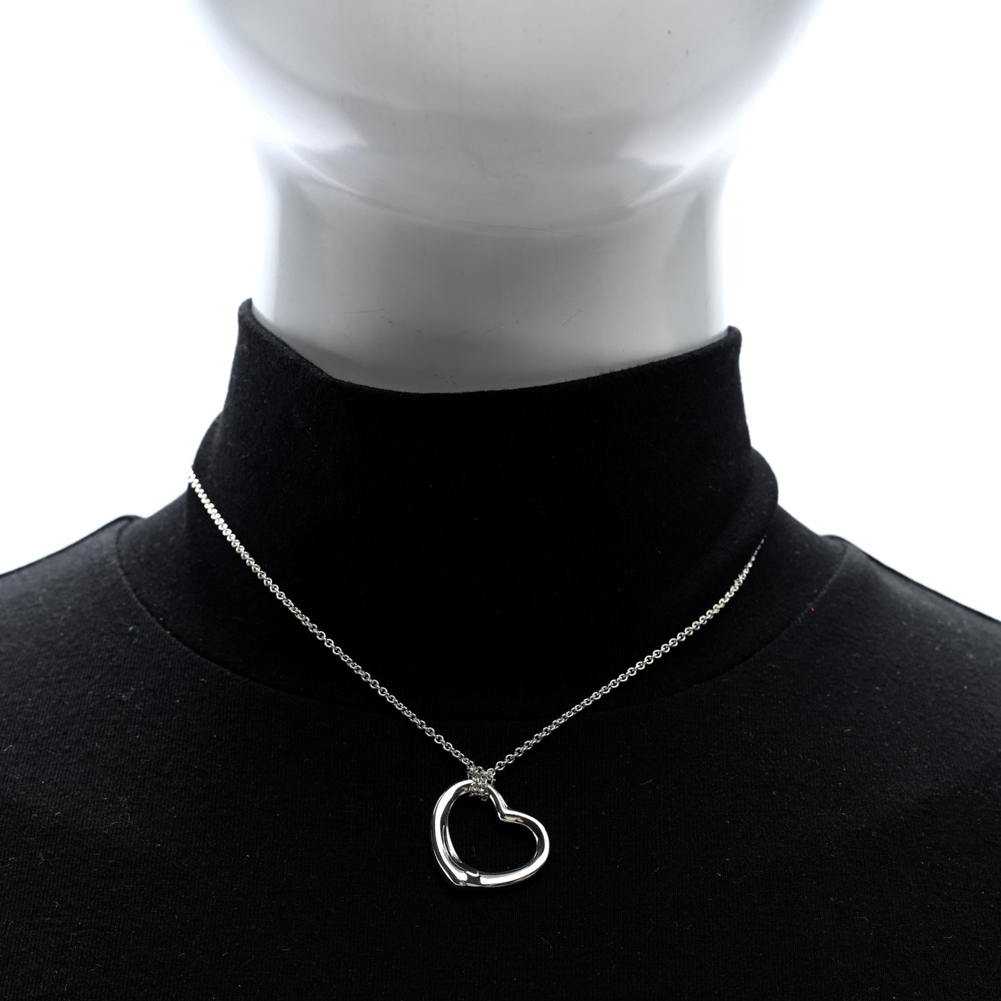 Sterling Silver Elsa Peretti 22mm Open Heart Pendant Necklace
