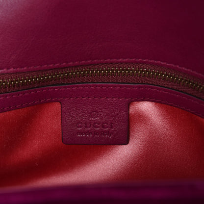 Gucci Velvet Matelasse Small GG Marmont Shoulder Bag Fuchsia Violet Cyclamen 6 of 7