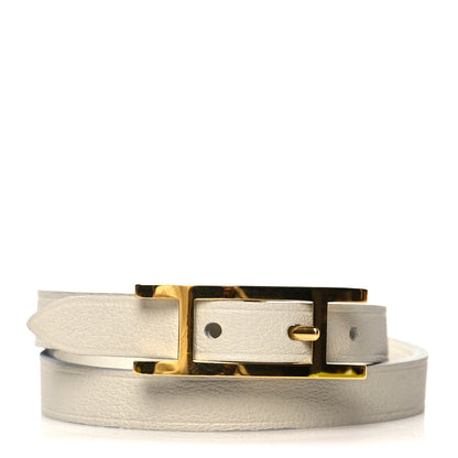 Hermes Swift Behapi Double Tour Bracelet T1 White Gris Perle 4 of 5