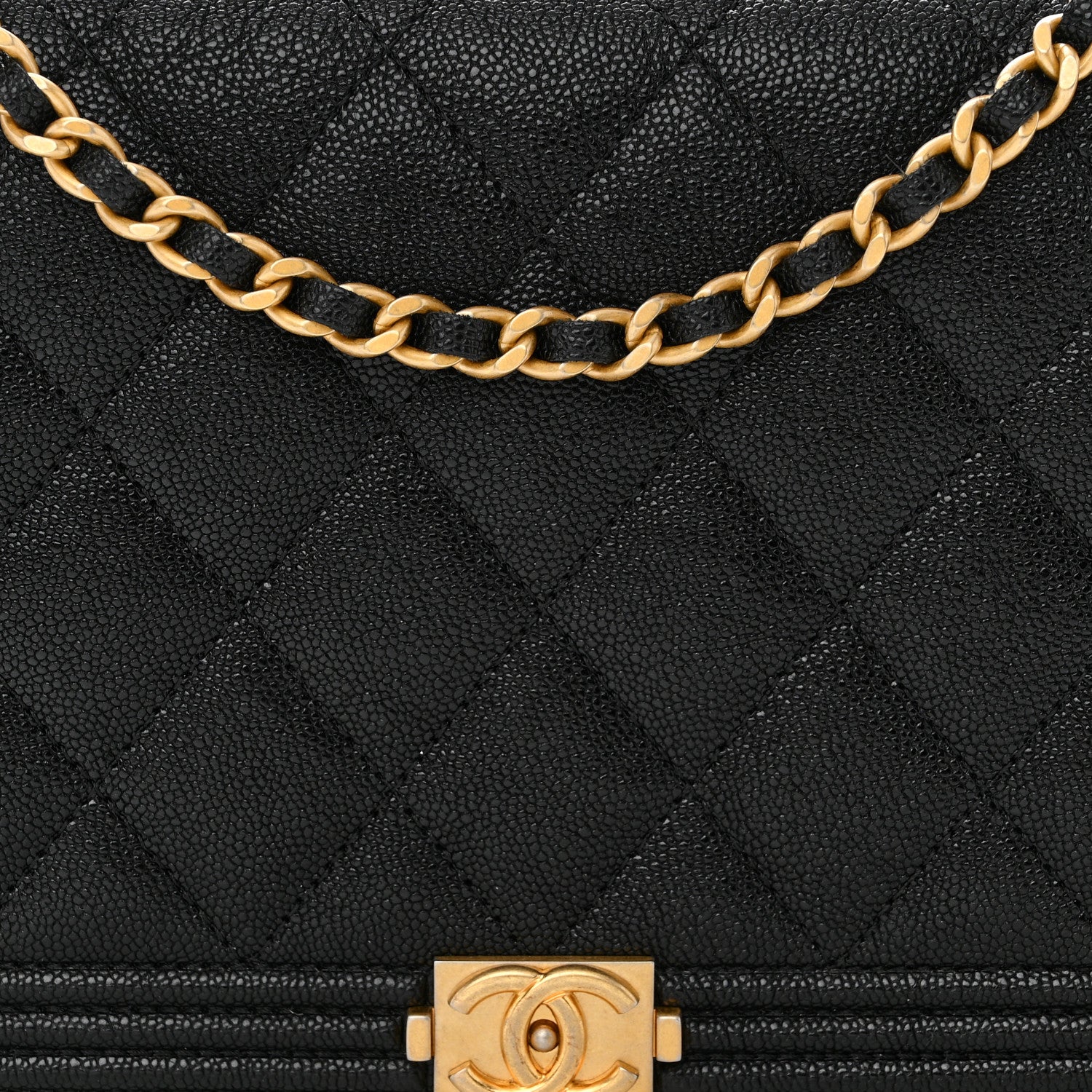 Chanel Caviar Quilted Boy Wallet On Chain WOC Black 9 of 13