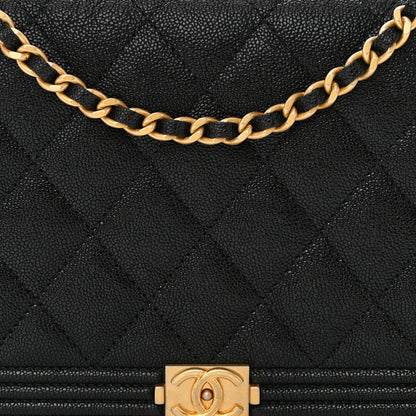 Chanel Caviar Quilted Boy Wallet On Chain WOC Black 9 of 13