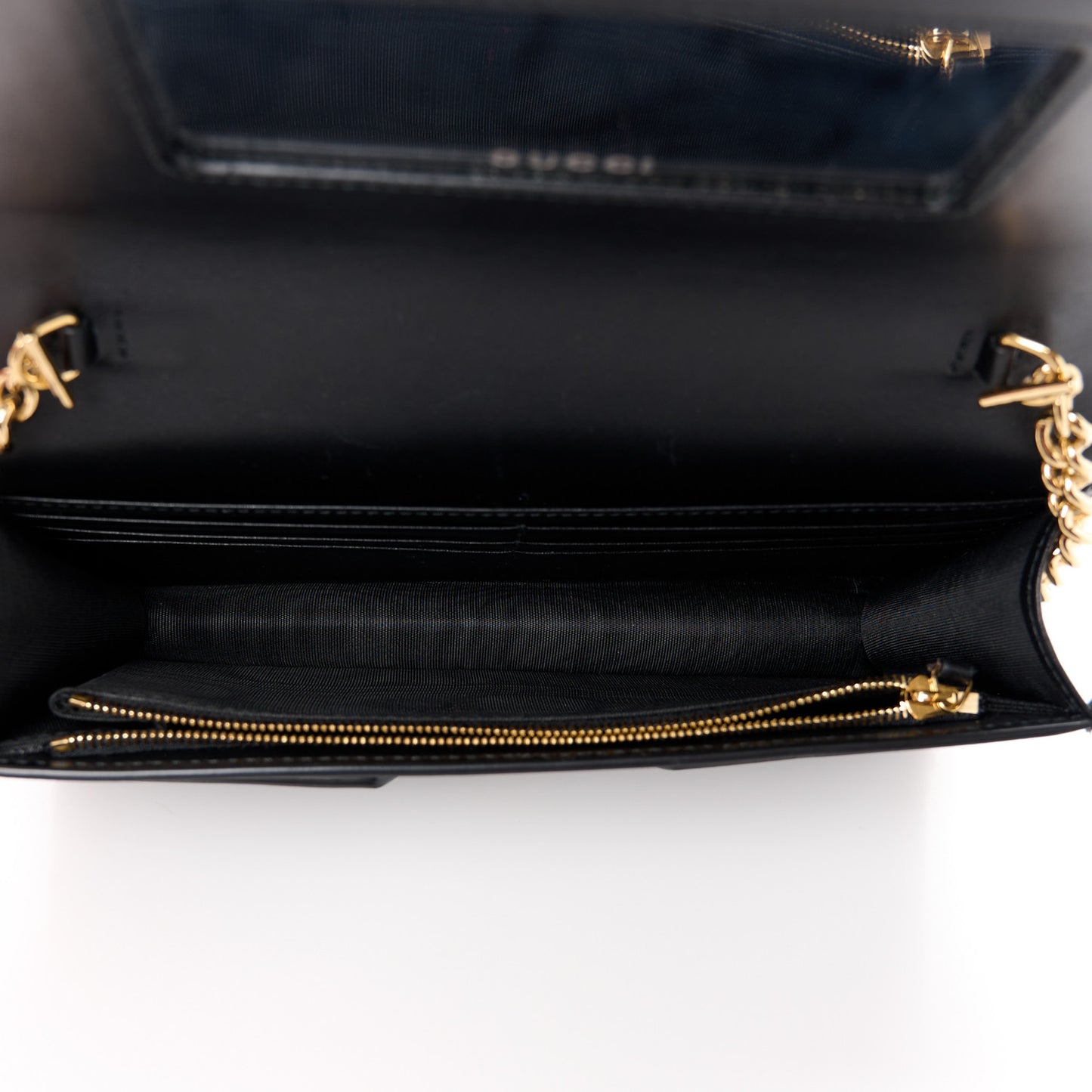 Calfskin GG Matelasse Chain Wallet Black