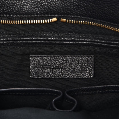 Alexander McQueen Pebbled Calfskin Small Skull Padlock Zip Around Tote Black 7 of 8