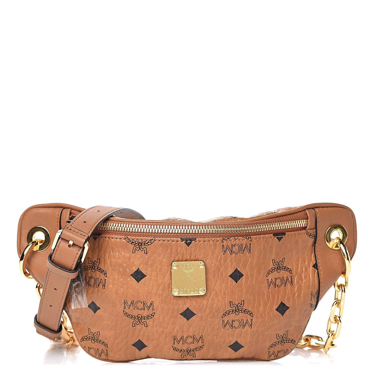 MCM Visetos Stark Belt Bag Cognac 1 of 9
