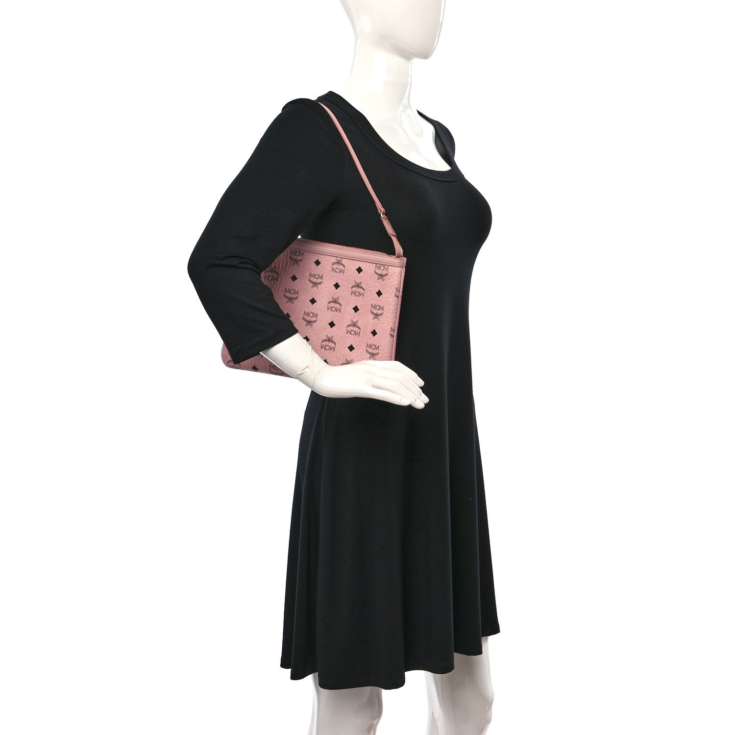 MCM Visetos Liz Shopper Tote Pouch Light Pink 2 of 10