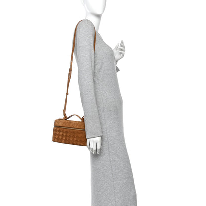 Bottega Veneta Suede Intrecciato Bang Bang Vanity Case Amber 2 of 10