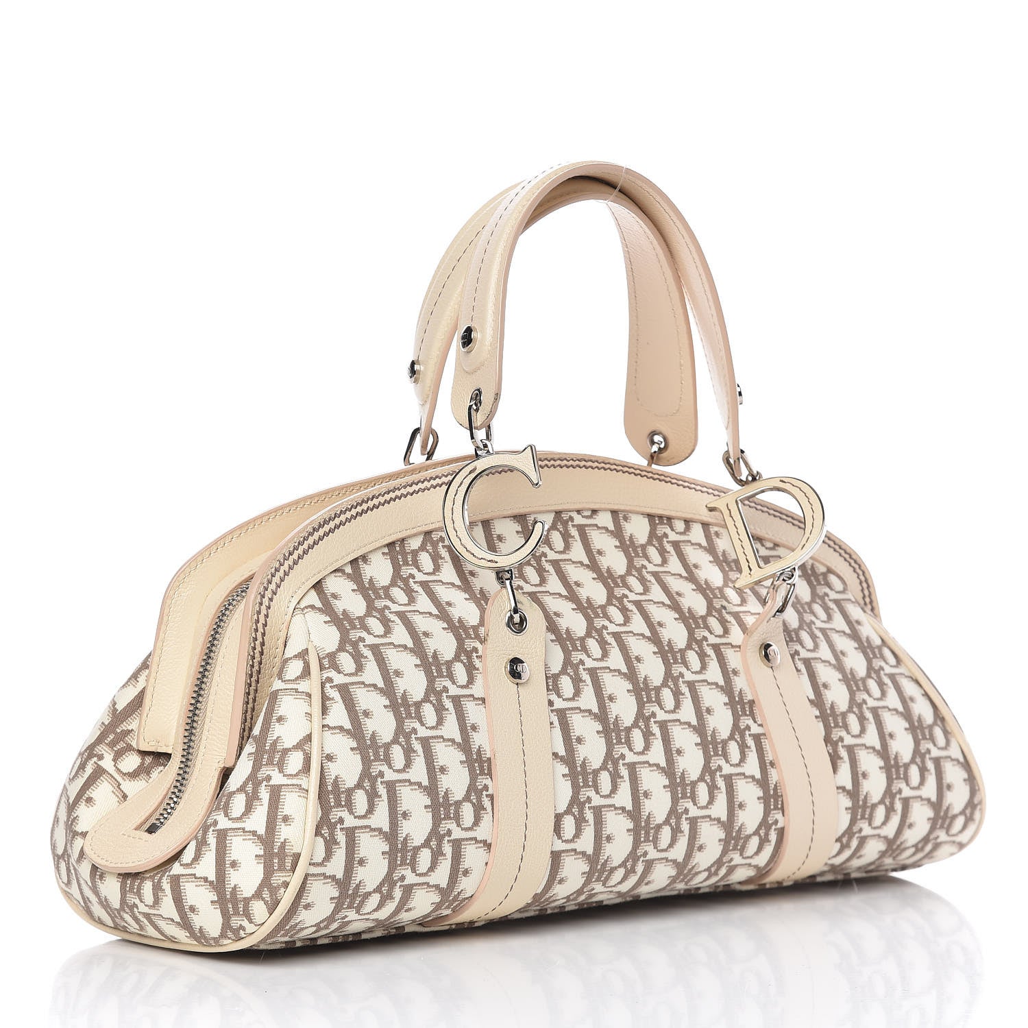 Christian Dior Monogram Vintage Flowers Bowler Beige 3 of 11