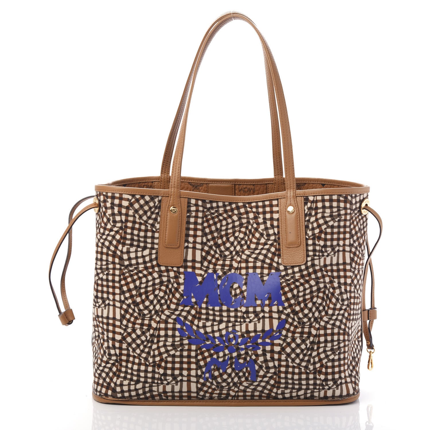 MCM Visetos Medium Liz Reversible Shopper Tote Cognac 3 of 15