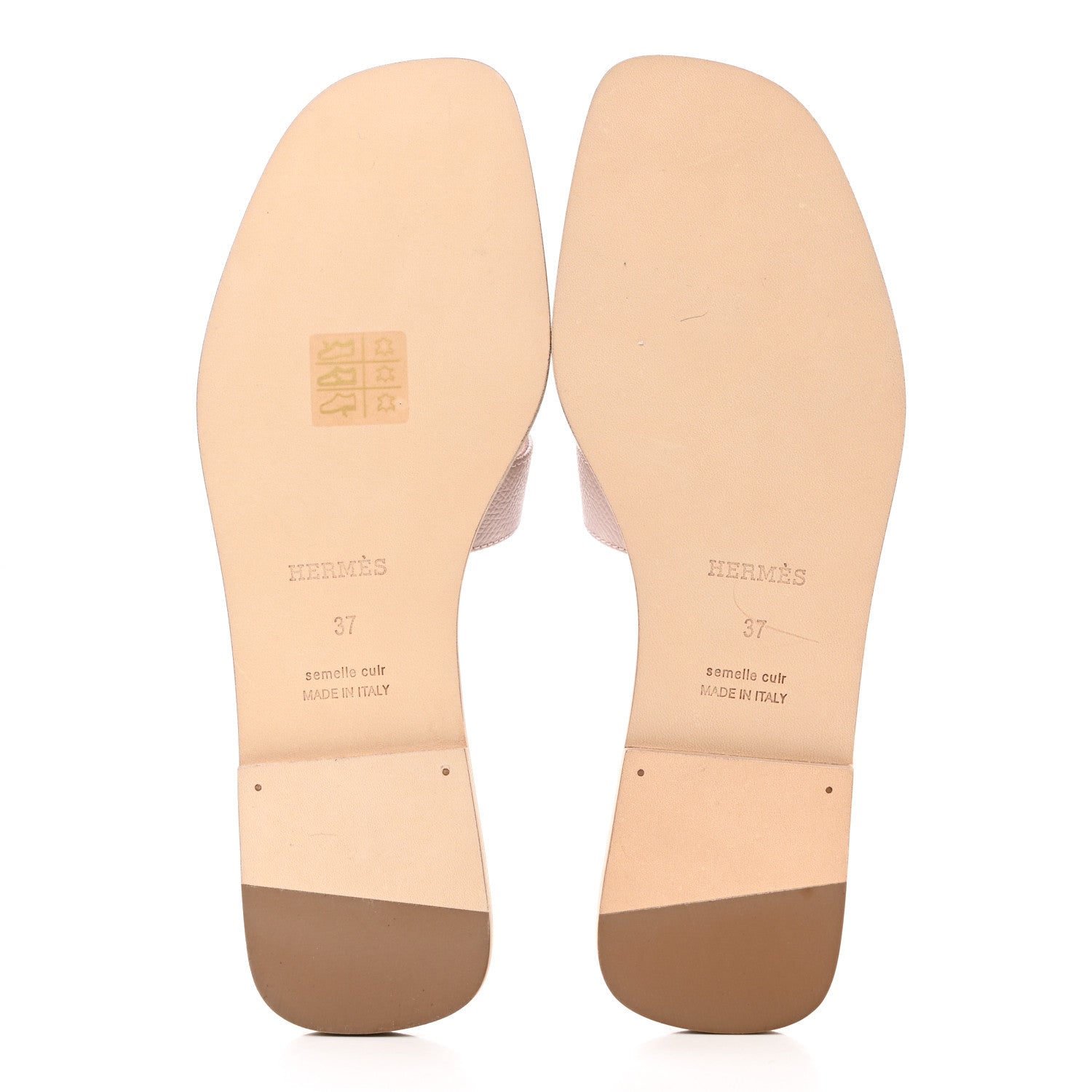 Hermes Epsom Oran Sandals 37 Rose Porcelaine 5 of 8