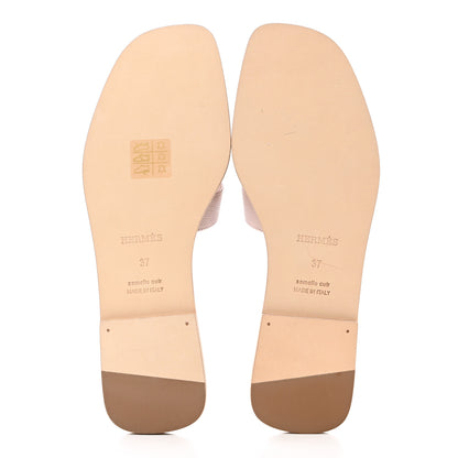 Hermes Epsom Oran Sandals 37 Rose Porcelaine 5 of 8