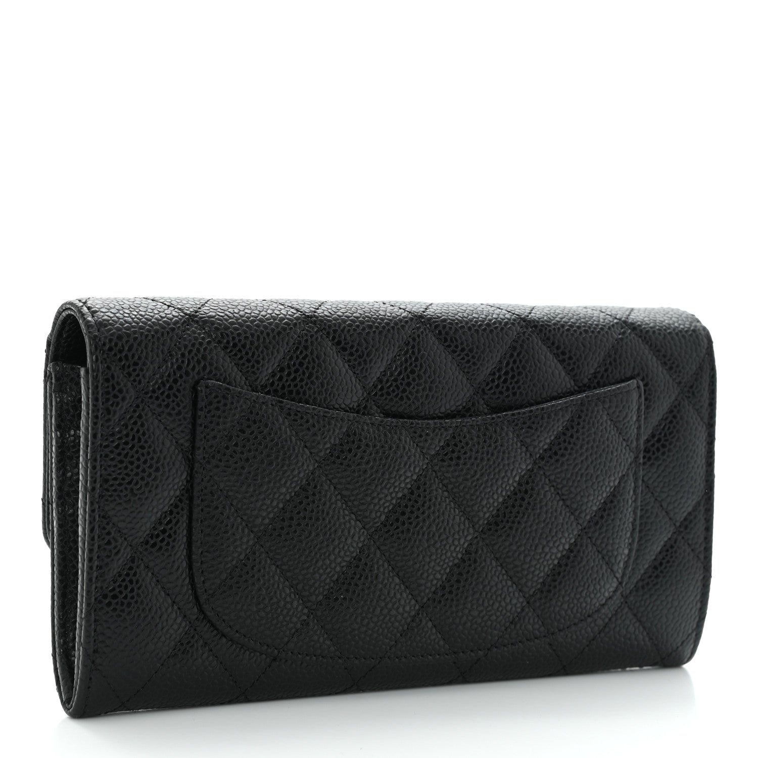 Chanel Caviar Quilted Large Gusset Flap Wallet Black 3 of 10