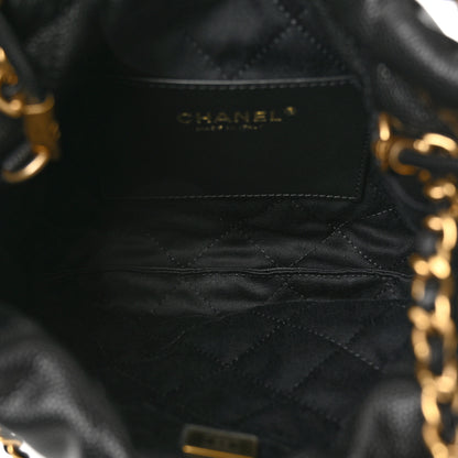 Chanel Shiny Caviar Quilted Monochrome Mini Chanel 22 Black 5 of 11