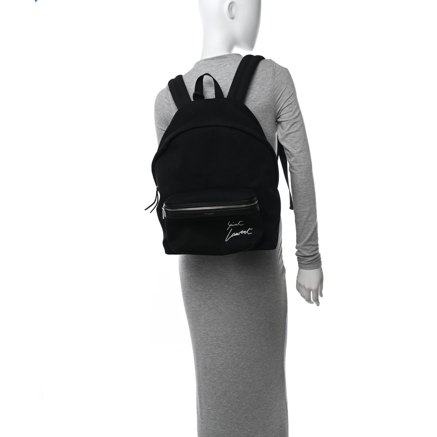 Canvas Signature Embroidered City Backpack Black