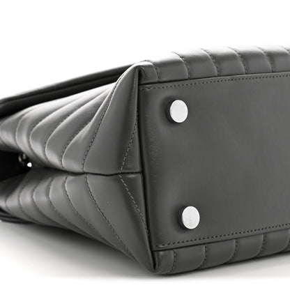 Saint Laurent Calfskin Y Quilted Monogram Medium LouLou Satchel Storm 9 of 13