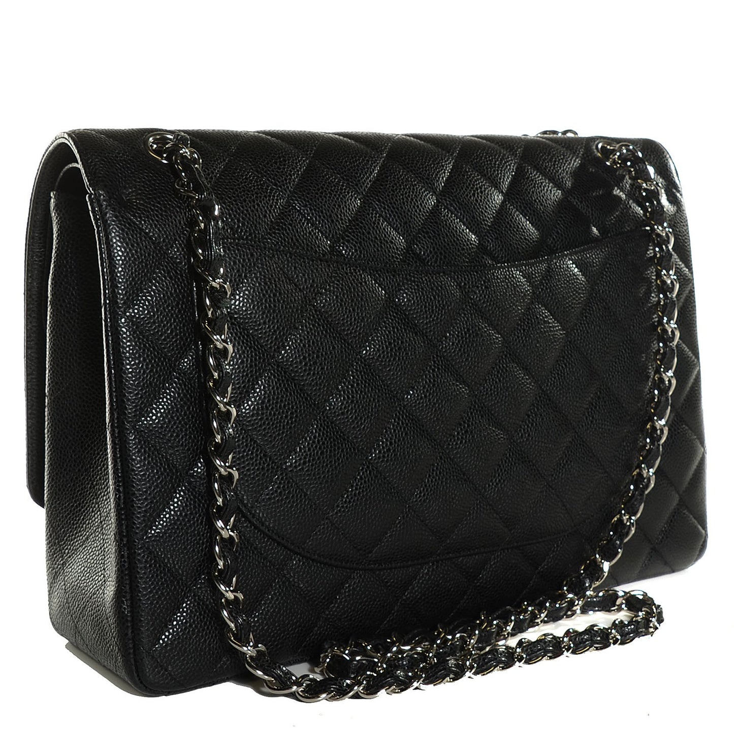 Caviar Quilted Maxi Double Flap Black
