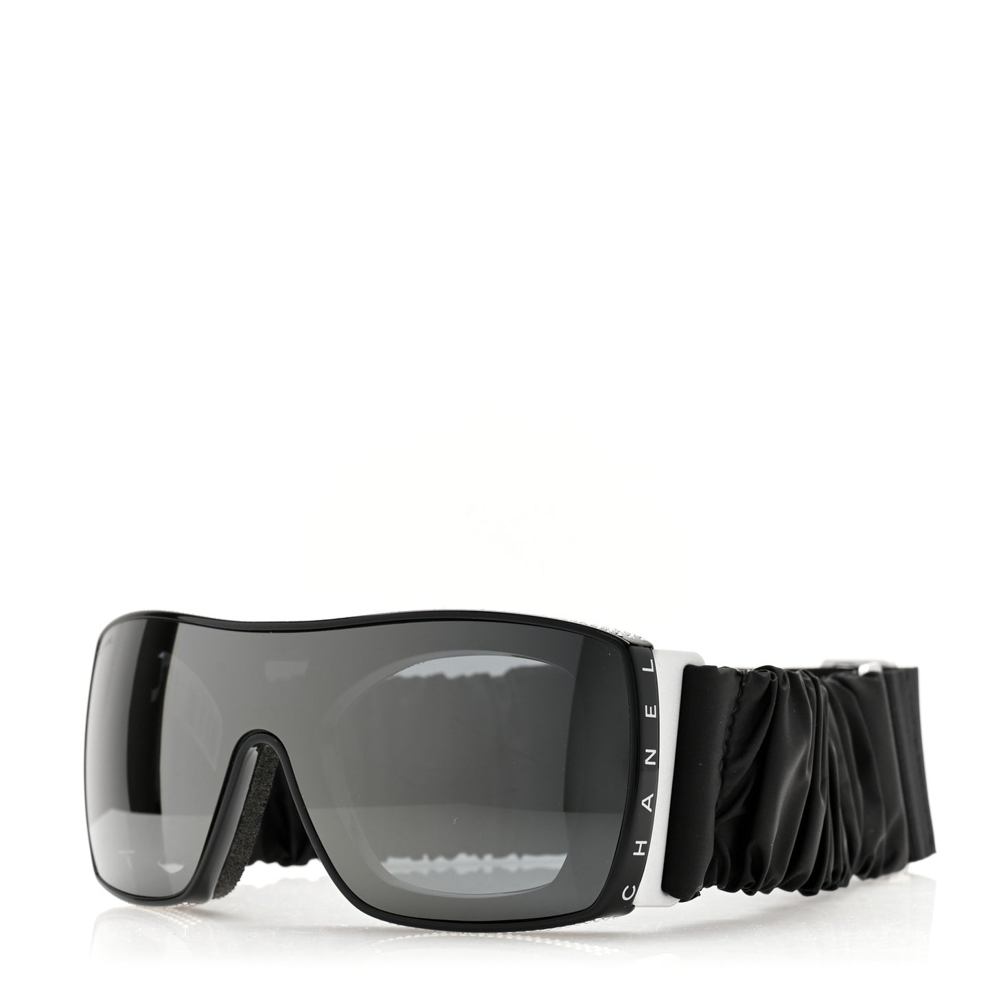 Crystal Acetate Technical Satin Shield Sunglasses Black