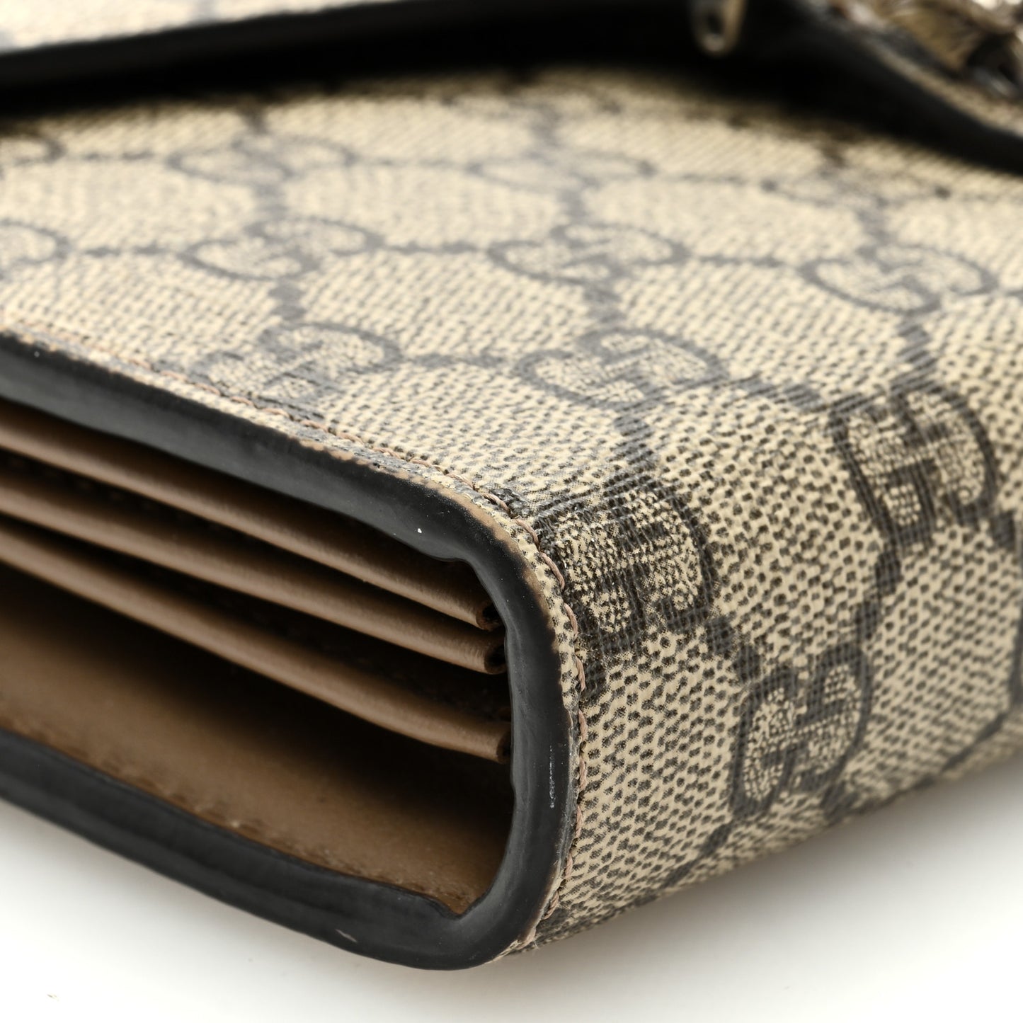 GG Supreme Monogram Mini Dionysus Chain Wallet Beige Taupe