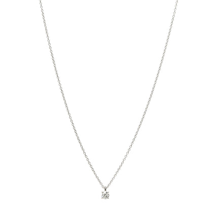 Tiffany Platinum Diamond .20ct Solitaire Pendant Necklace 1 of 6