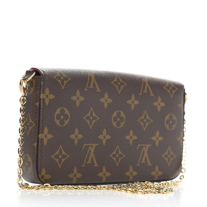 Louis Vuitton Monogram Pochette Felicie Chain Wallet Fuchsia 2 of 9