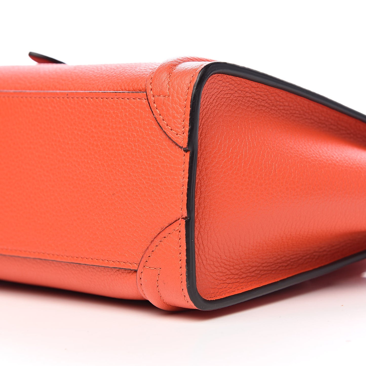 Drummed Calfskin Nano Luggage Vermillion