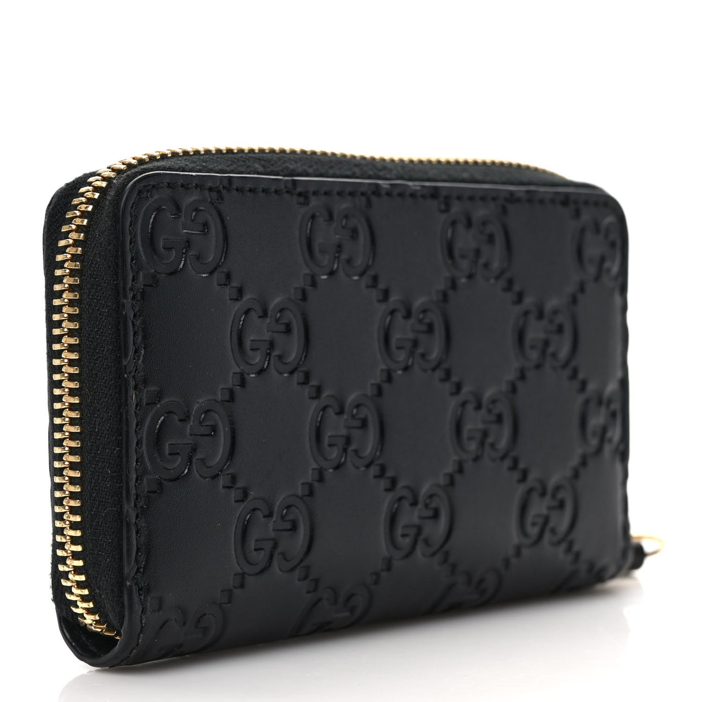 Guccissima Zip Around Card Case Black