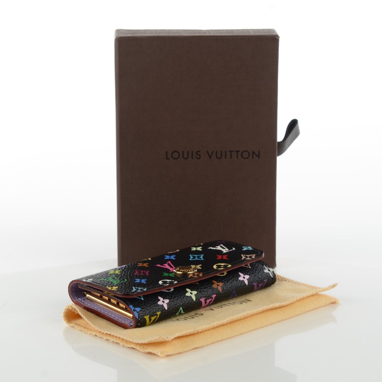 Monogram Multicolor Multicles 4 Key Holder Black Violet