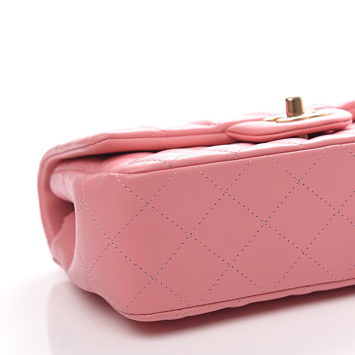 Chanel Lambskin Quilted Mini Rectangular Flap Pink 10 of 14