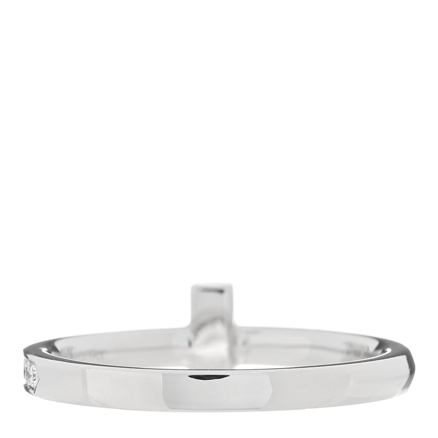 Tiffany 18K White Gold Diamond T T1 Ring 56 7.5 3 of 5
