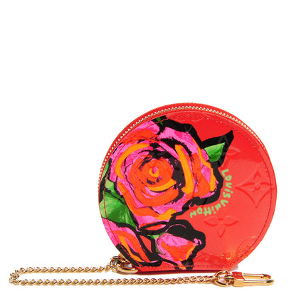 Louis Vuitton Vernis Roses Chapeau Coin Purse Orange Sunset 1 of 8