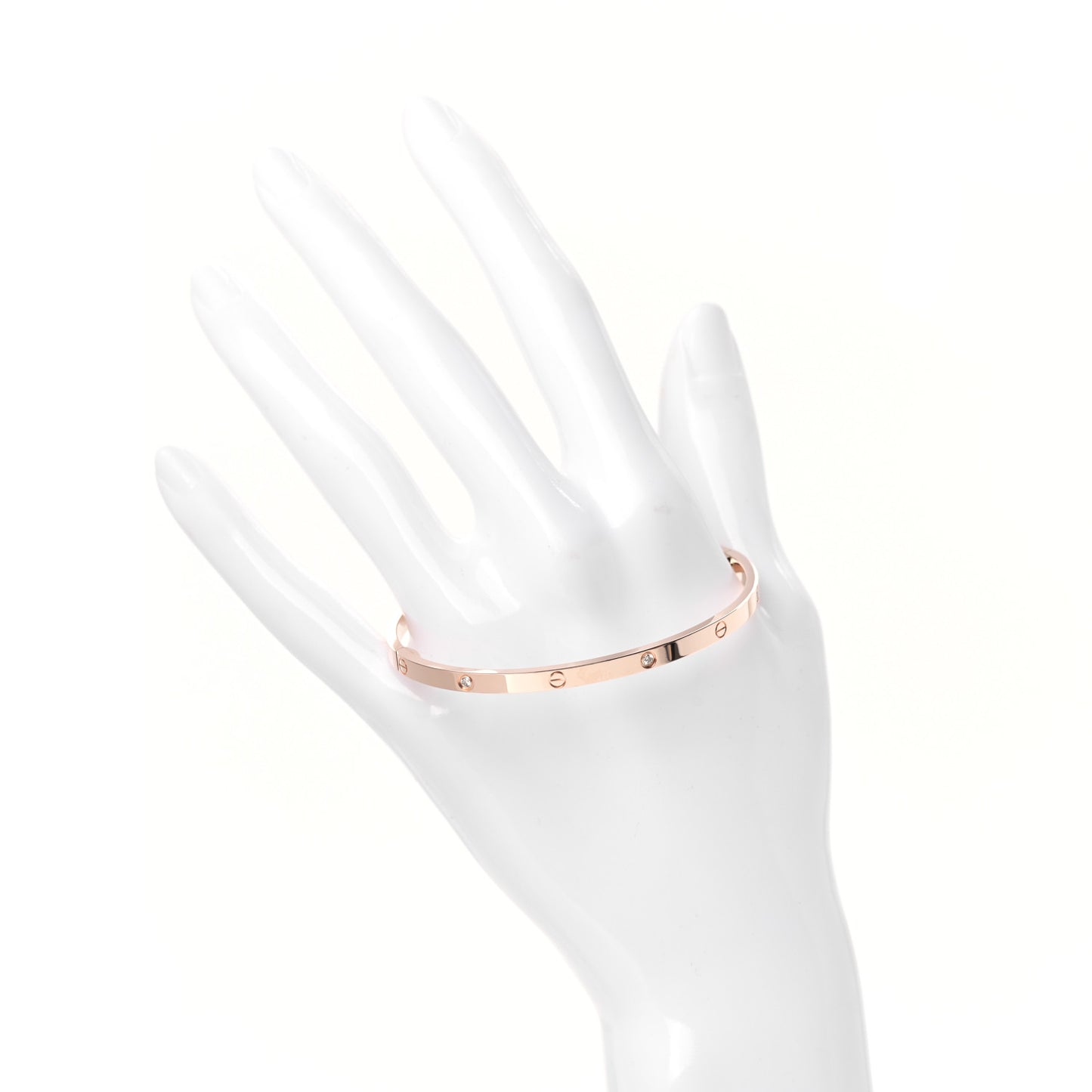 18K Pink Gold 6 Diamond Small LOVE Bracelet 18