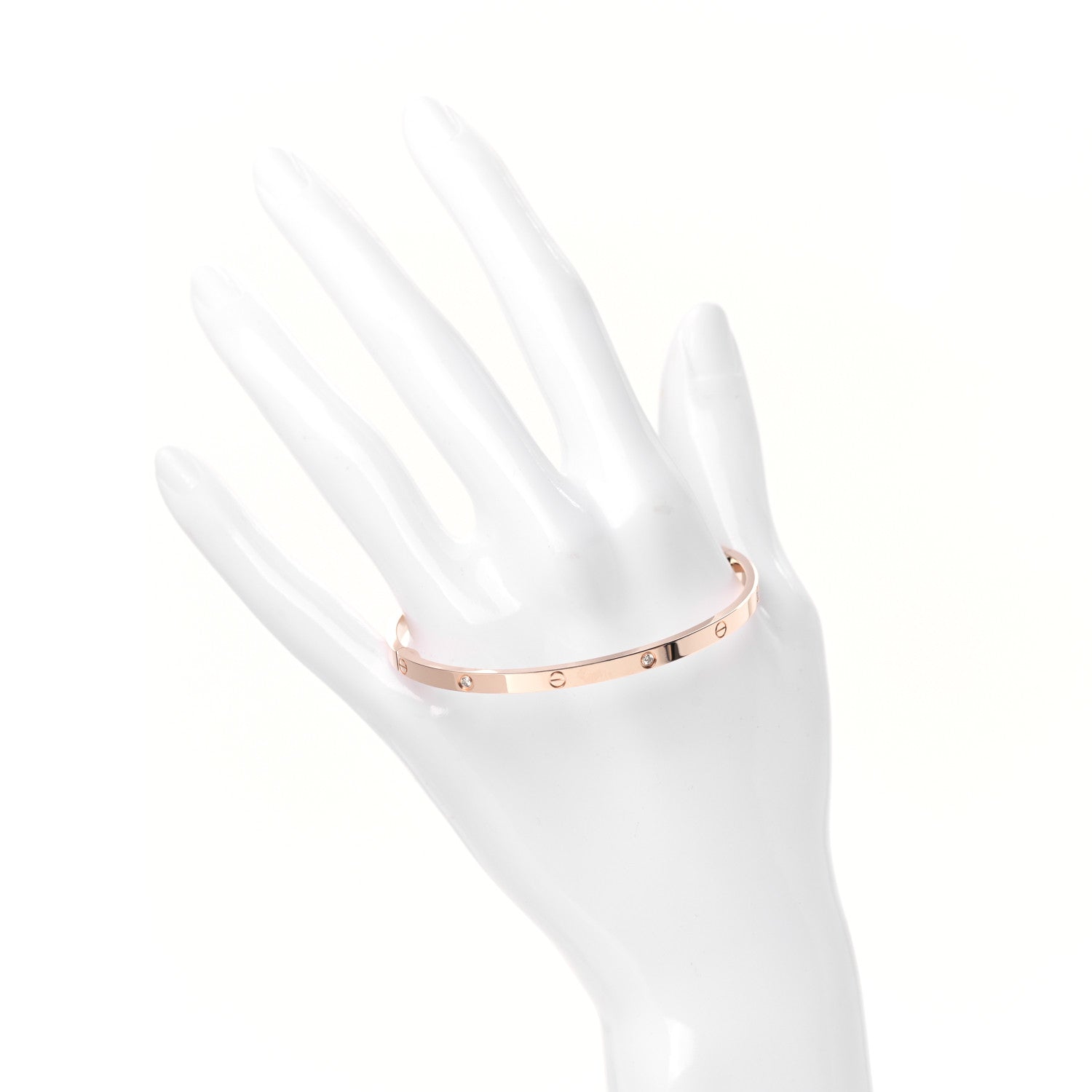 Cartier 18K Pink Gold 6 Diamond Small LOVE Bracelet 18 2 of 5