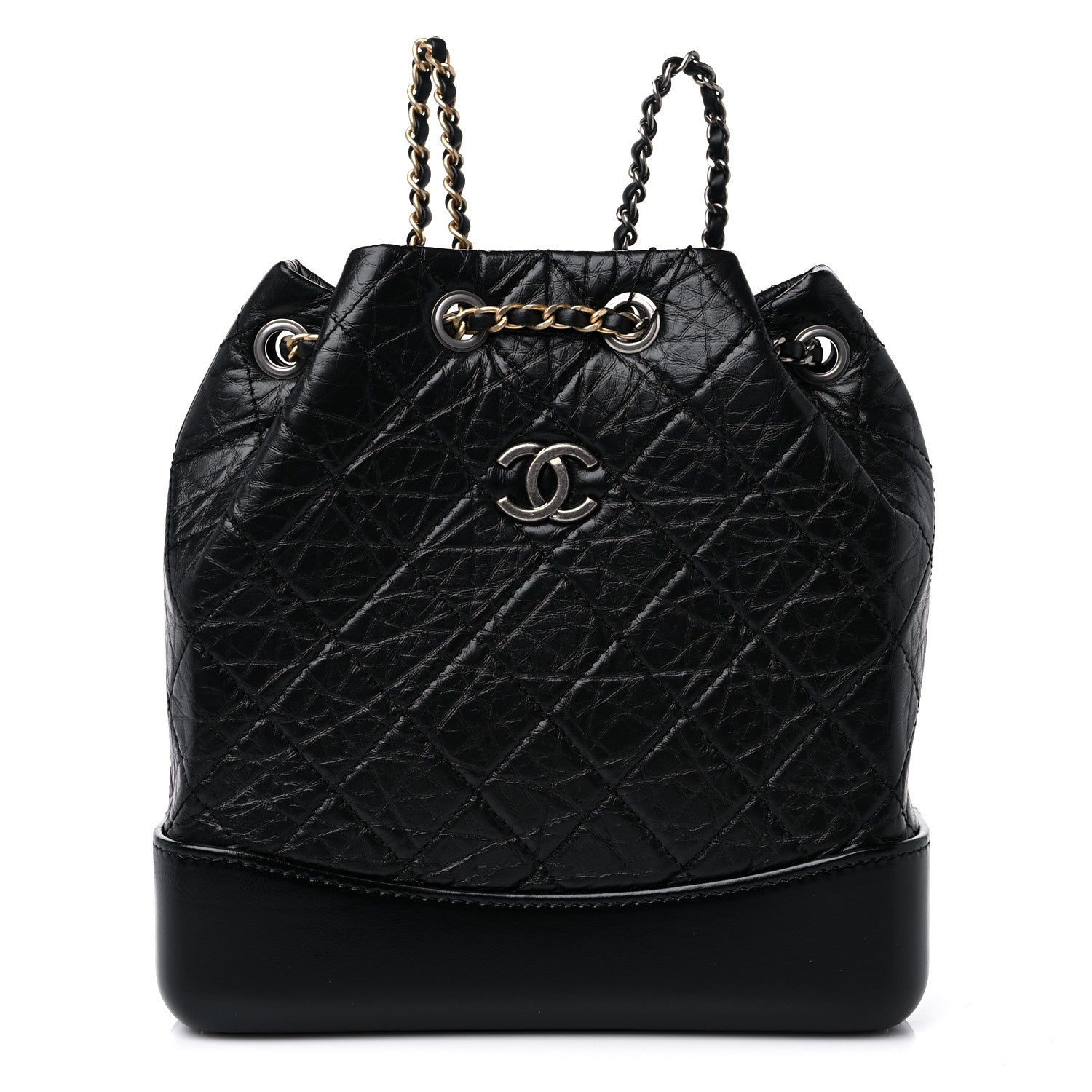 Chanel Aged Calfskin Quilted Small Gabrielle Backpack Black 1 of 10
