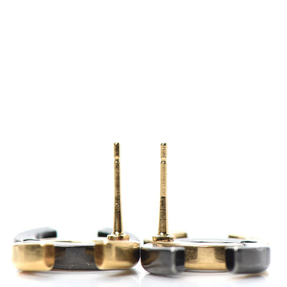 Chanel Metal CC Earrings Gold Ruthenium 3 of 4