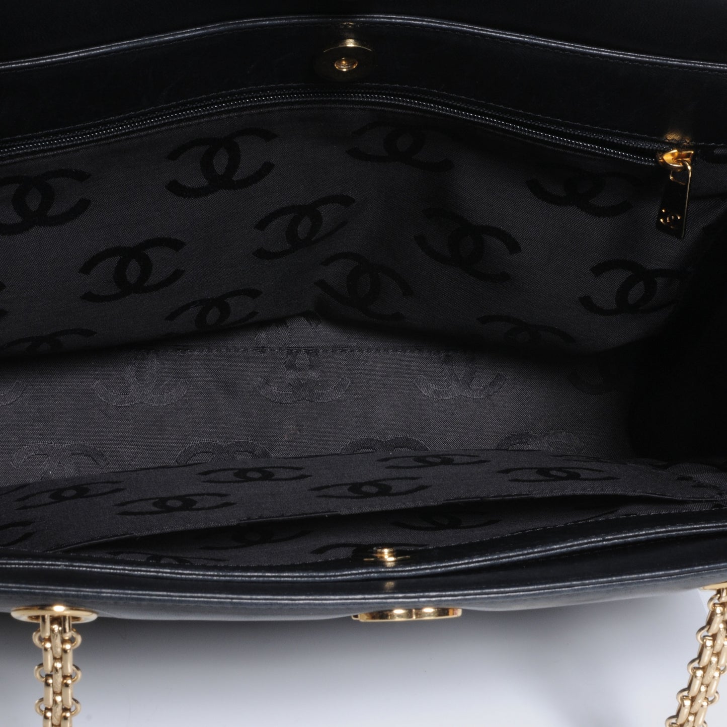 Lambskin Shopping Tote Black