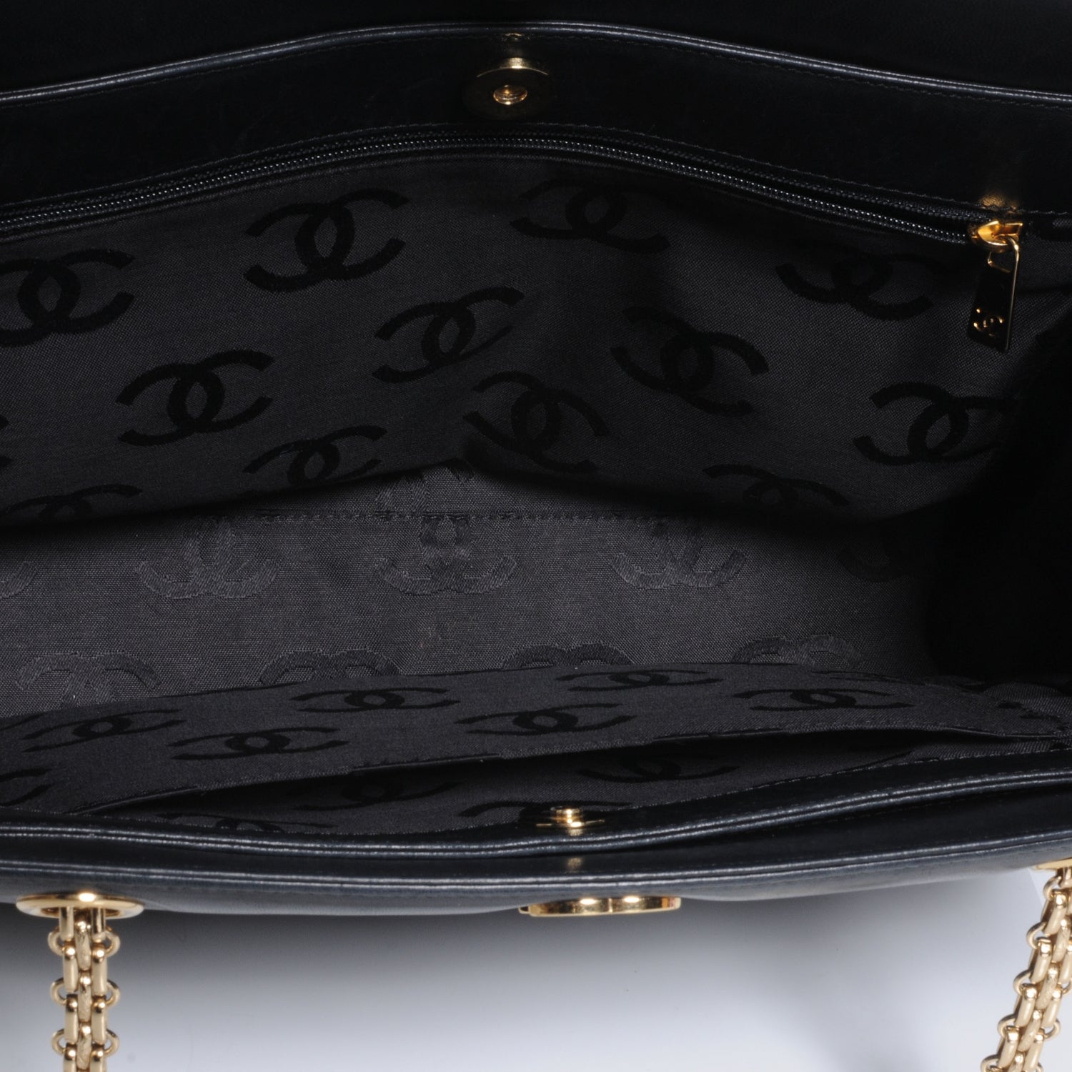 Chanel Lambskin Shopping Tote Black 5 of 7