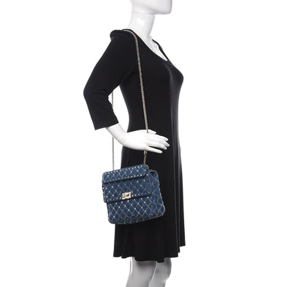 Valentino Garavani Denim Medium Rockstud Spike Shoulder Bag Denim 2 of 9
