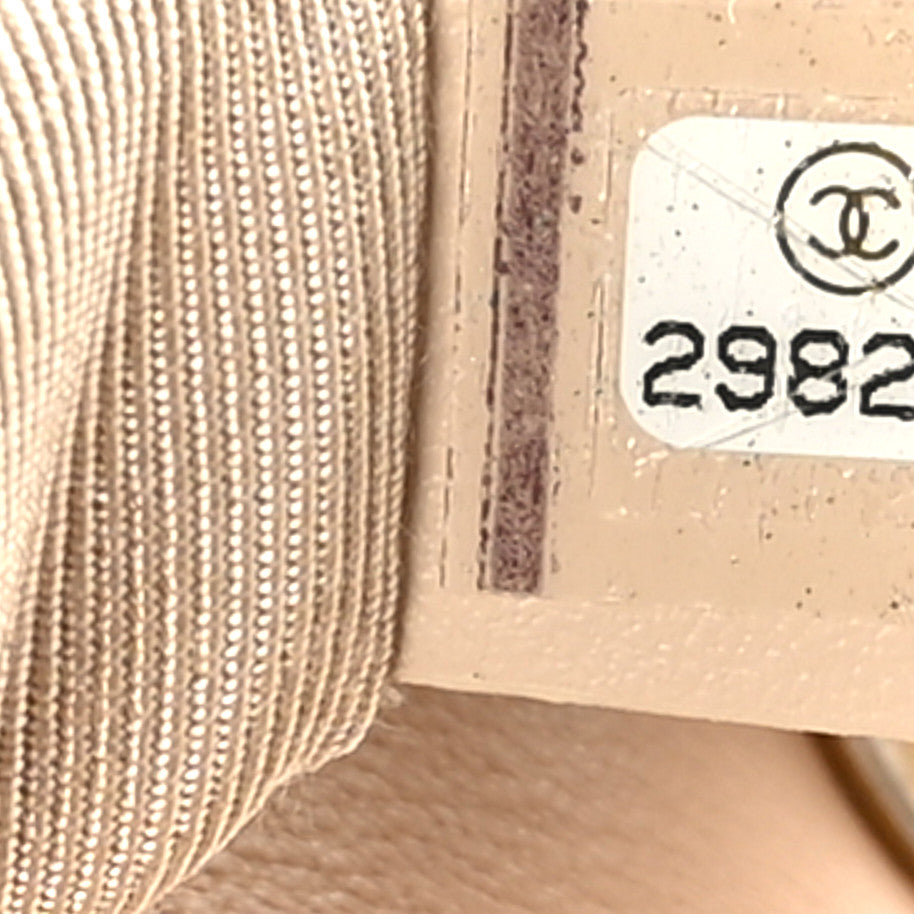 Calfskin Quilted Enchained Flap Beige