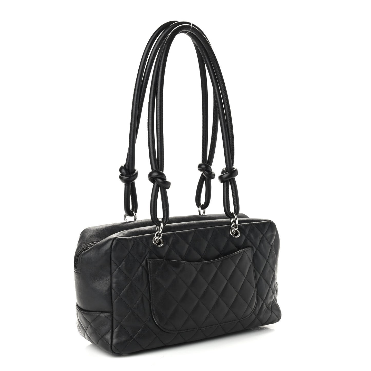 Calfskin Quilted Large Cambon Bowler Black