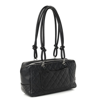 Chanel Calfskin Quilted Large Cambon Bowler Black 3 of 14