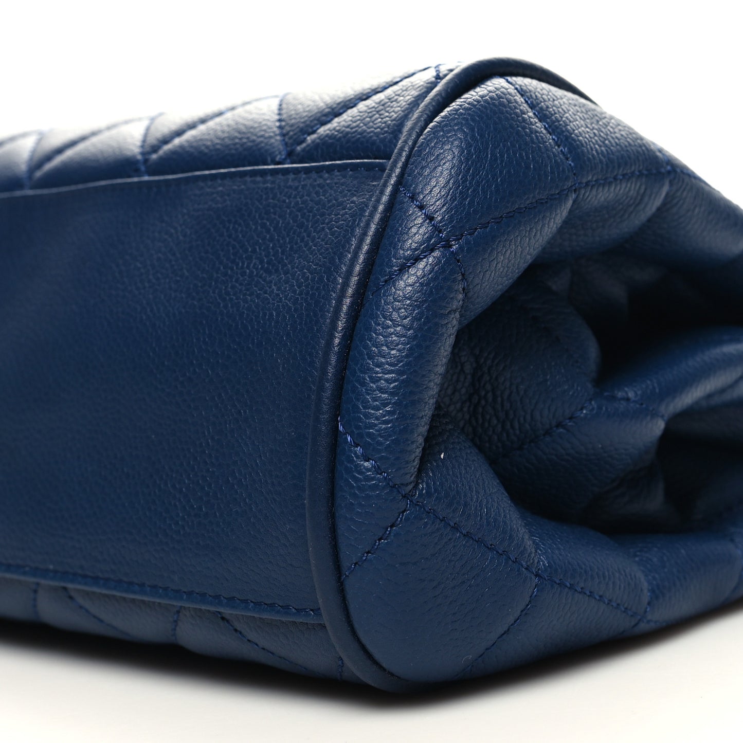 Caviar Quilted Timeless Accordion Flap Navy