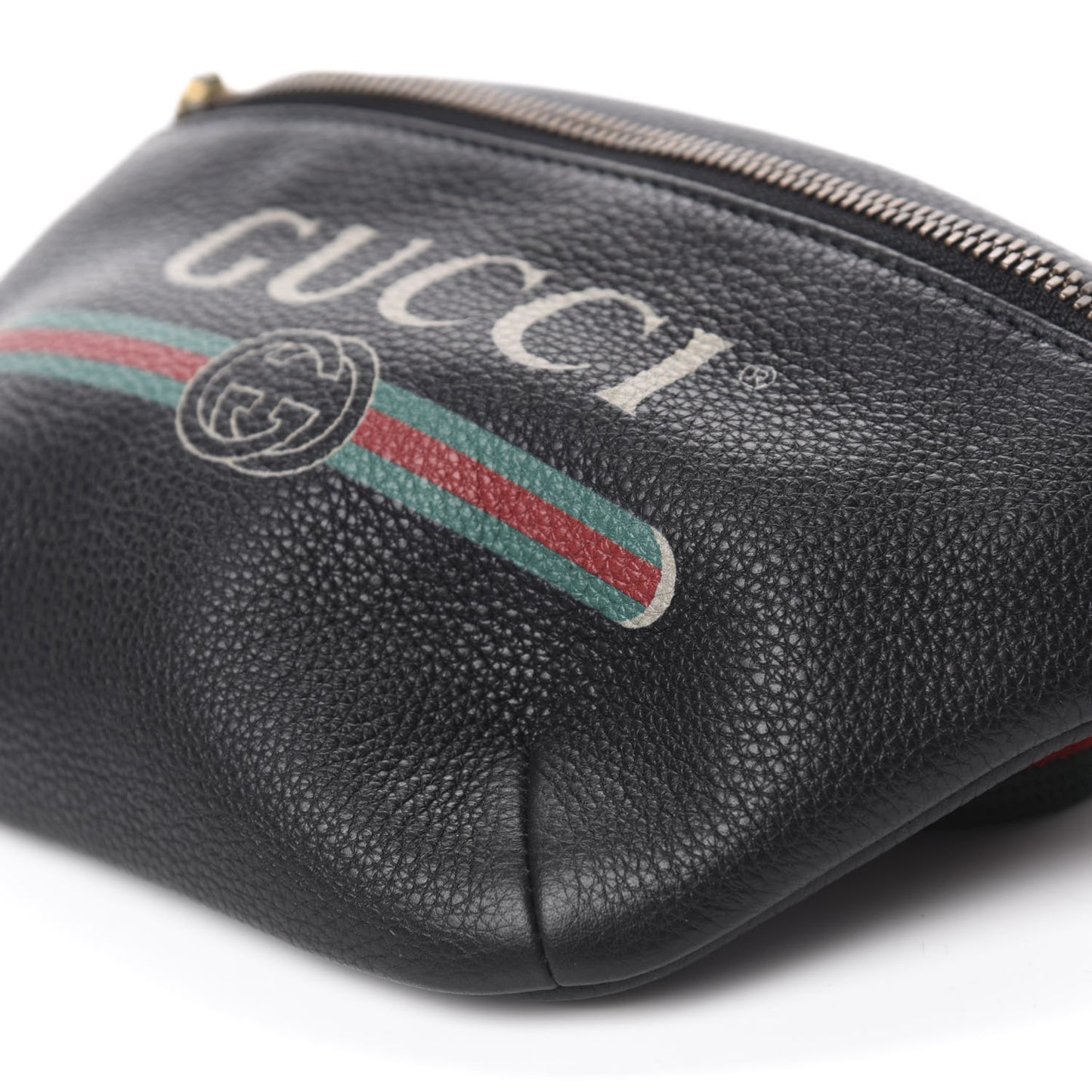 Grained Calfskin Small Logo Belt Bag Black