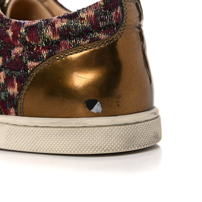 Christian Louboutin Crystal Metallic Suede Peacock Woven Lurex Gondolastrass Sneakers 36.5 Burgundy 11 of 14