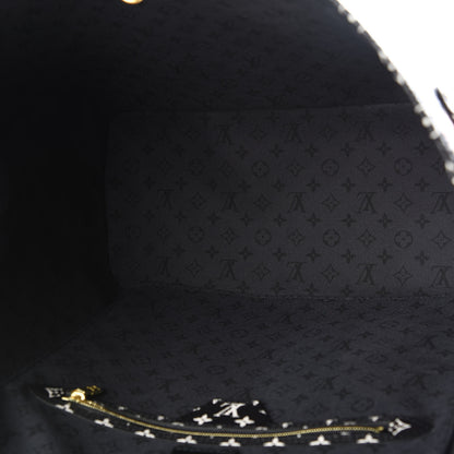 Louis Vuitton Monogram Giant Crafty Neverfull MM Creme Rouge Black 4 of 11
