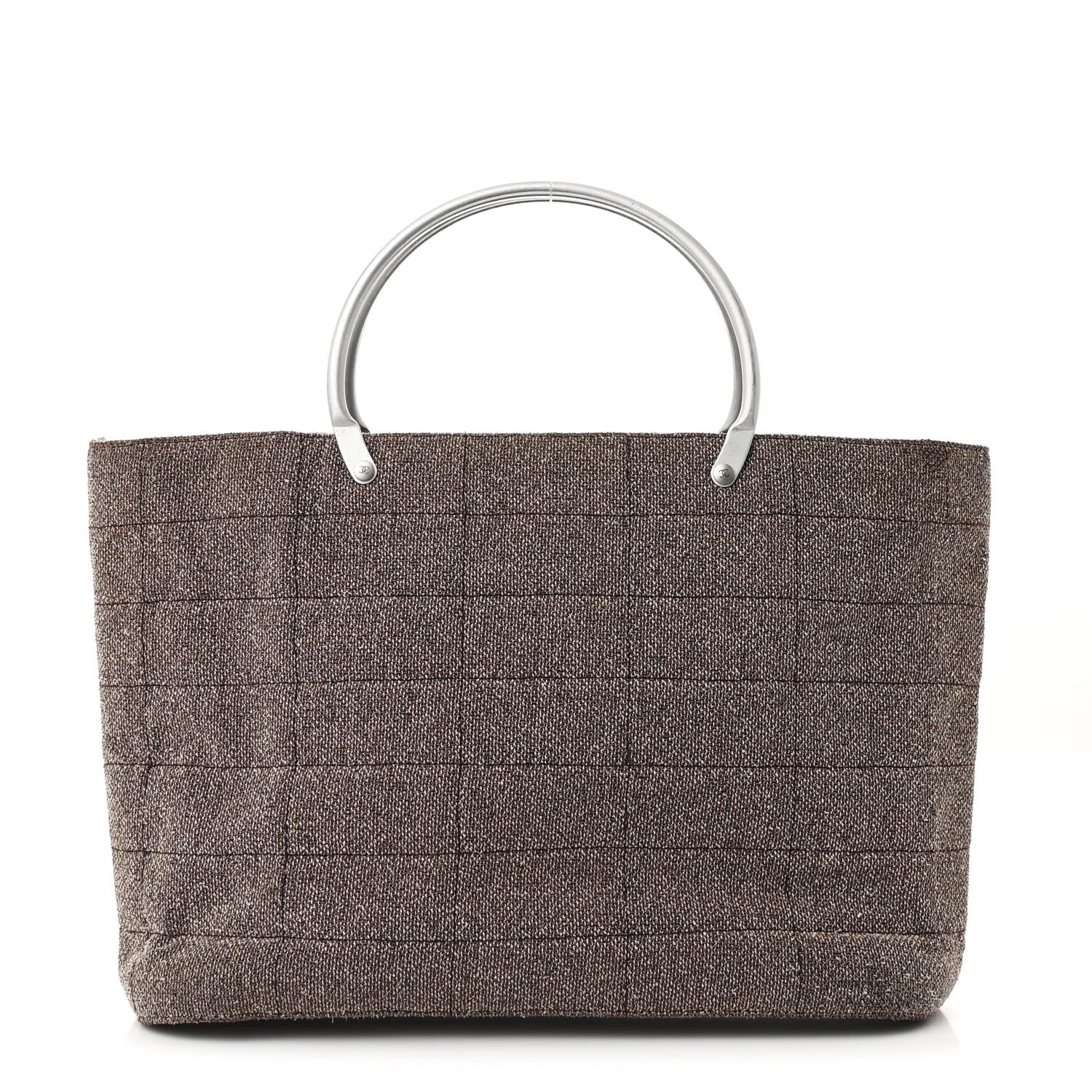 Chanel Tweed Quilted Chocolate Bar Tote Beige 1 of 11